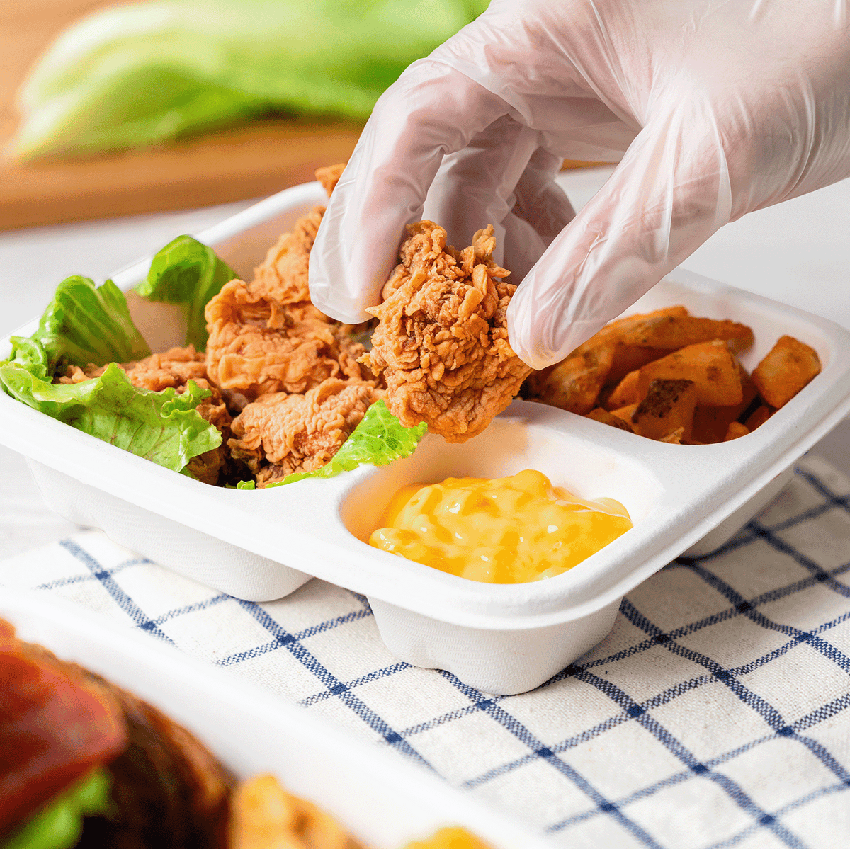 Karat Earth 2 Compartments, Molded Fiber Nacho Tray, PFAS free — 600 pcs — product photo 3
