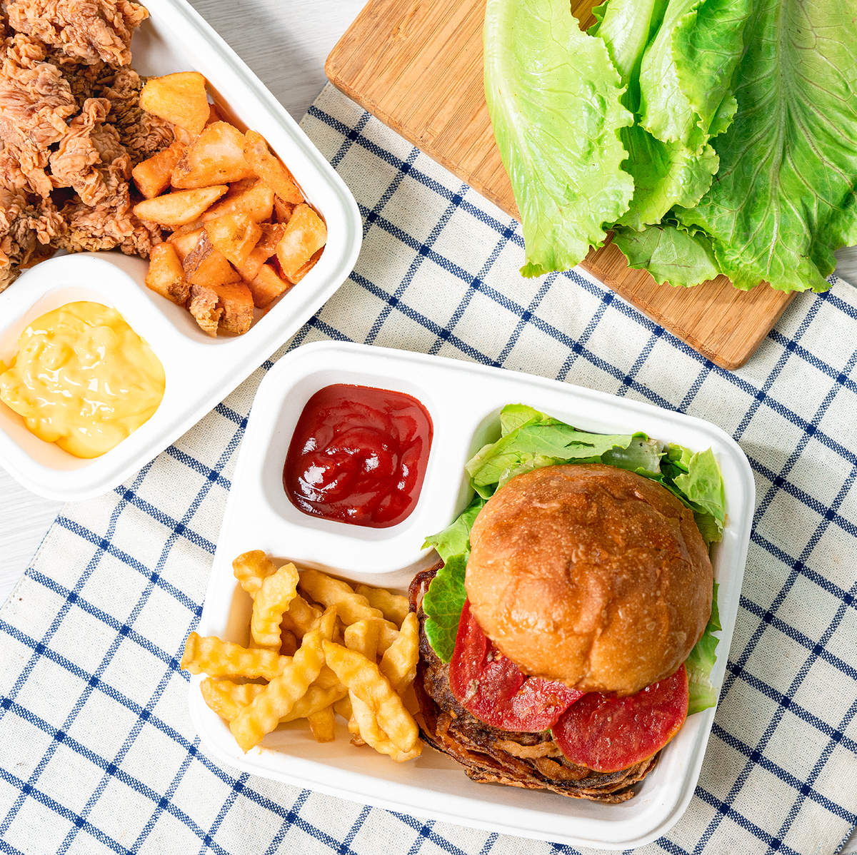 Karat Earth 2 Compartments, Molded Fiber Nacho Tray, PFAS free — 600 pcs — product photo 4