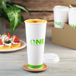 Karat Earth 24oz Eco-Friendly Paper Hot Cups (90mm), One Cup, One Earth Print — 500 pcs