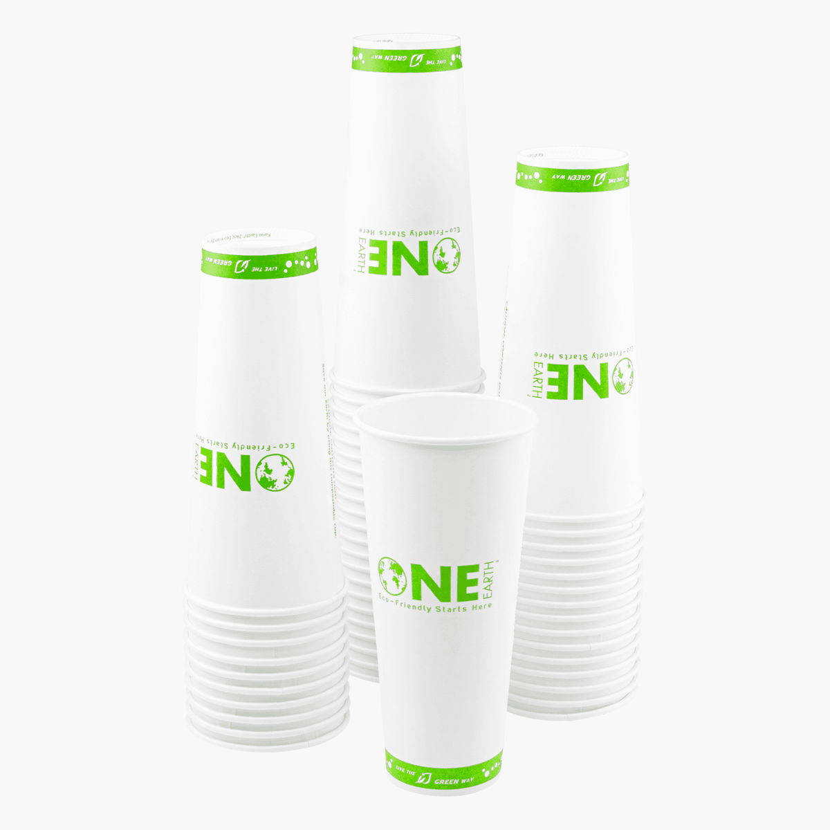 Karat Earth 24oz Eco-Friendly Paper Hot Cups (90mm), One Cup, One Earth Print — 500 pcs — product photo 2
