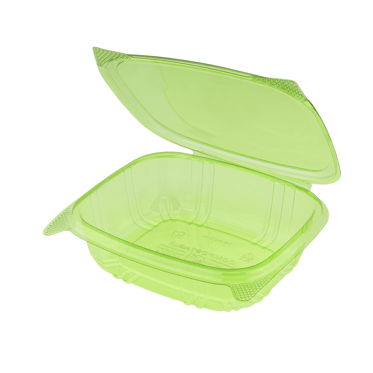 Karat Earth 24oz PLA Hinged Deli Container, Green — 200 pcs — product photo 2