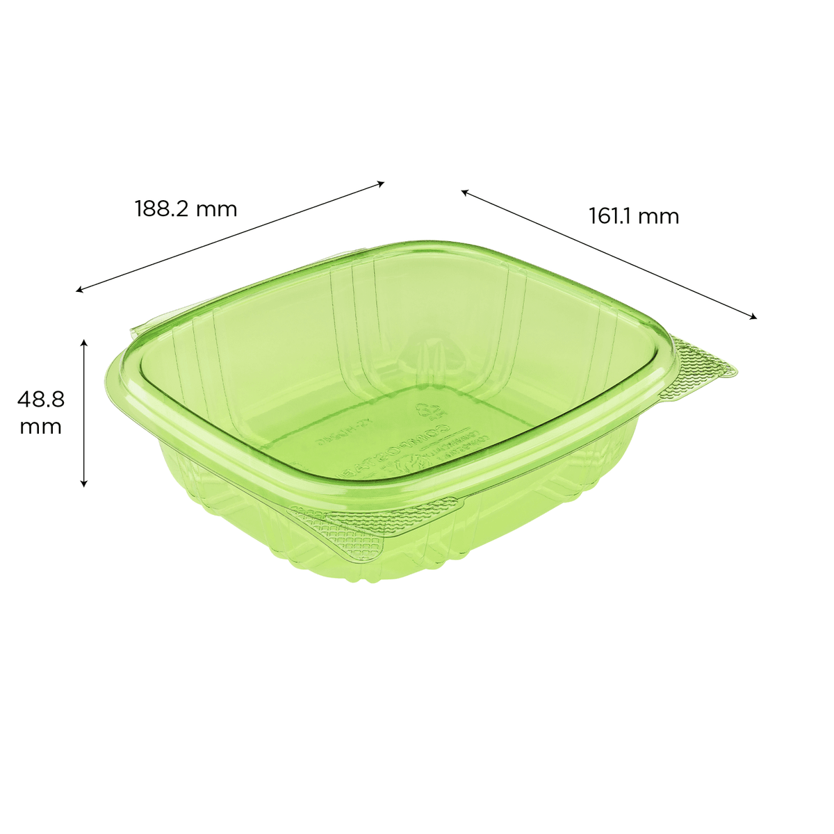 Karat Earth 24oz PLA Hinged Deli Container, Green — 200 pcs — product photo 5