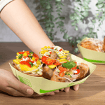 Karat Earth 3.0 lb Bamboo Natural Food Tray, Generic Print — 500 pcs — product photo 3