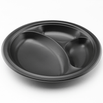 Karat Earth 3 Compartments, 10.25" Mineral Filled PP Round Plates, Black — 500 pcs — product photo 2