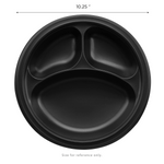 Karat Earth 3 Compartments, 10.25" Mineral Filled PP Round Plates, Black — 500 pcs — product photo 5