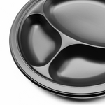 Karat Earth 3 Compartments, 10.25" Mineral Filled PP Round Plates, Black — 500 pcs — product photo 6