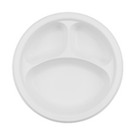 Karat Earth 3 Compartments, 10.25" Mineral Filled PP Round Plates, White — 500 pcs — product photo 2