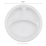 Karat Earth 3 Compartments, 10.25" Mineral Filled PP Round Plates, White — 500 pcs — product photo 5
