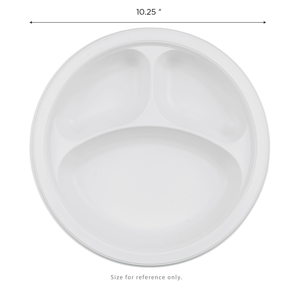 Karat Earth 3 Compartments, 10.25" Mineral Filled PP Round Plates, White — 500 pcs — product photo 5