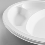 Karat Earth 3 Compartments, 10.25" Mineral Filled PP Round Plates, White — 500 pcs — product photo 6