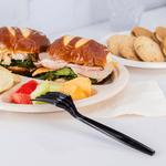 Karat Earth 3 Compartments, 10'' Molded Fiber Round Plates, PFAS Free, Natural — 500 pcs — product photo 4