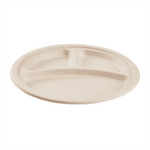 Karat Earth 3 Compartments, 10'' Molded Fiber Round Plates, PFAS Free, Natural — 500 pcs — product photo 7