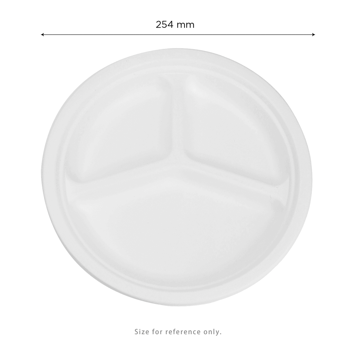 Karat Earth 3 Compartments, 10'' Molded Fiber Round Plates, PFAS Free, White — 500 pcs — product photo 5