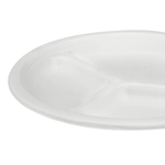 Karat Earth 3 Compartments, 10'' Molded Fiber Round Plates, PFAS Free, White — 500 pcs — product photo 6