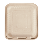 Karat Earth 3 Compartments, 8''x8'' Molded Fiber Hinged Containers, PFAS Free, Natural — 200 pcs — product photo 8