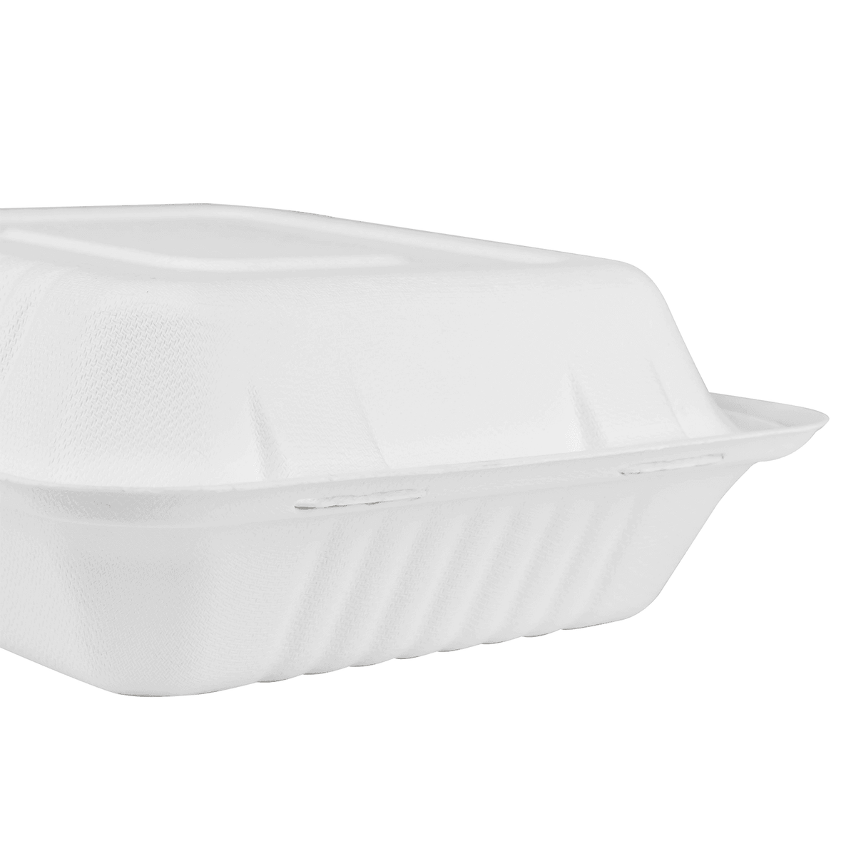 Karat Earth 3 Compartments, 8''x8'' Molded Fiber Hinged Containers, PFAS Free, White — 200 pcs — product photo 5