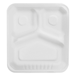 Karat Earth 3 Compartments, 8''x8'' Molded Fiber Hinged Containers, PFAS Free, White — 200 pcs — product photo 8