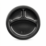 Karat Earth 3 Compartments, 9" Mineral Filled PP Round Plates, Black — 500 pcs — product photo 2