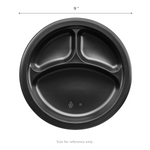 Karat Earth 3 Compartments, 9" Mineral Filled PP Round Plates, Black — 500 pcs — product photo 5