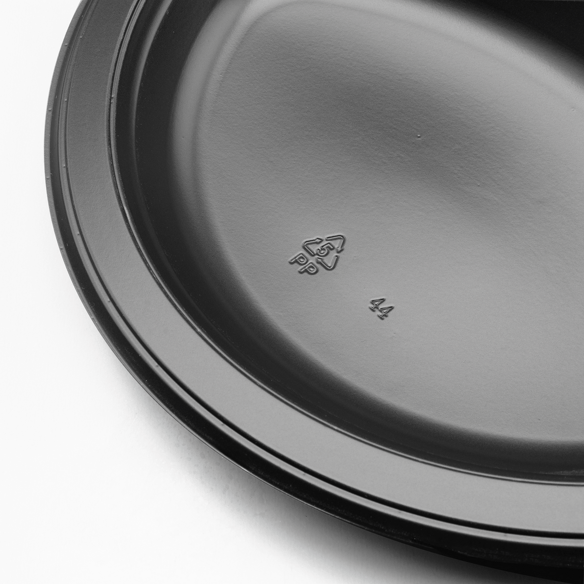 Karat Earth 3 Compartments, 9" Mineral Filled PP Round Plates, Black — 500 pcs — product photo 6