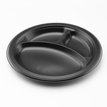 Karat Earth 3 Compartments, 9" Mineral Filled PP Round Plates, Black — 500 pcs — product photo 7