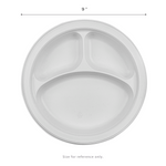 Karat Earth 3 Compartments, 9" Mineral Filled PP Round Plates, White — 500 pcs — product photo 5