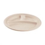 Karat Earth 3 Compartments, 9'' Molded Fiber Round Plates, PFAS Free, Natural — 500 pcs — product photo 2