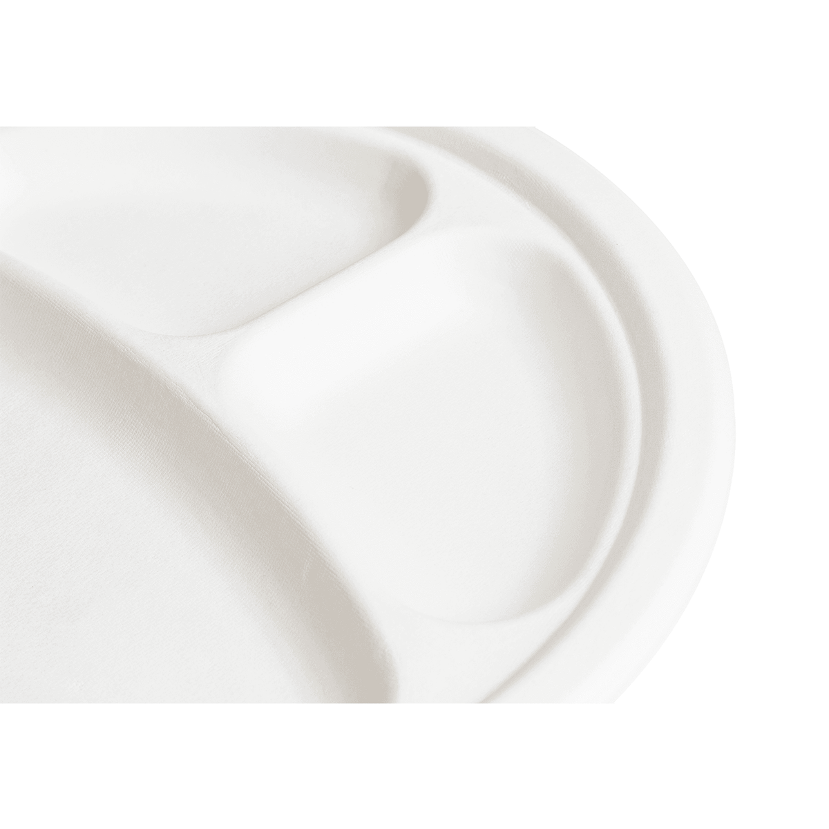 Karat Earth 3 Compartments, 9'' Molded Fiber Round Plates, PFAS Free, White — 500 pcs — product photo 4