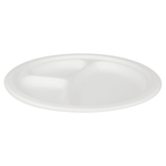 Karat Earth 3 Compartments, 9'' Molded Fiber Round Plates, PFAS Free, White — 500 pcs — product photo 7