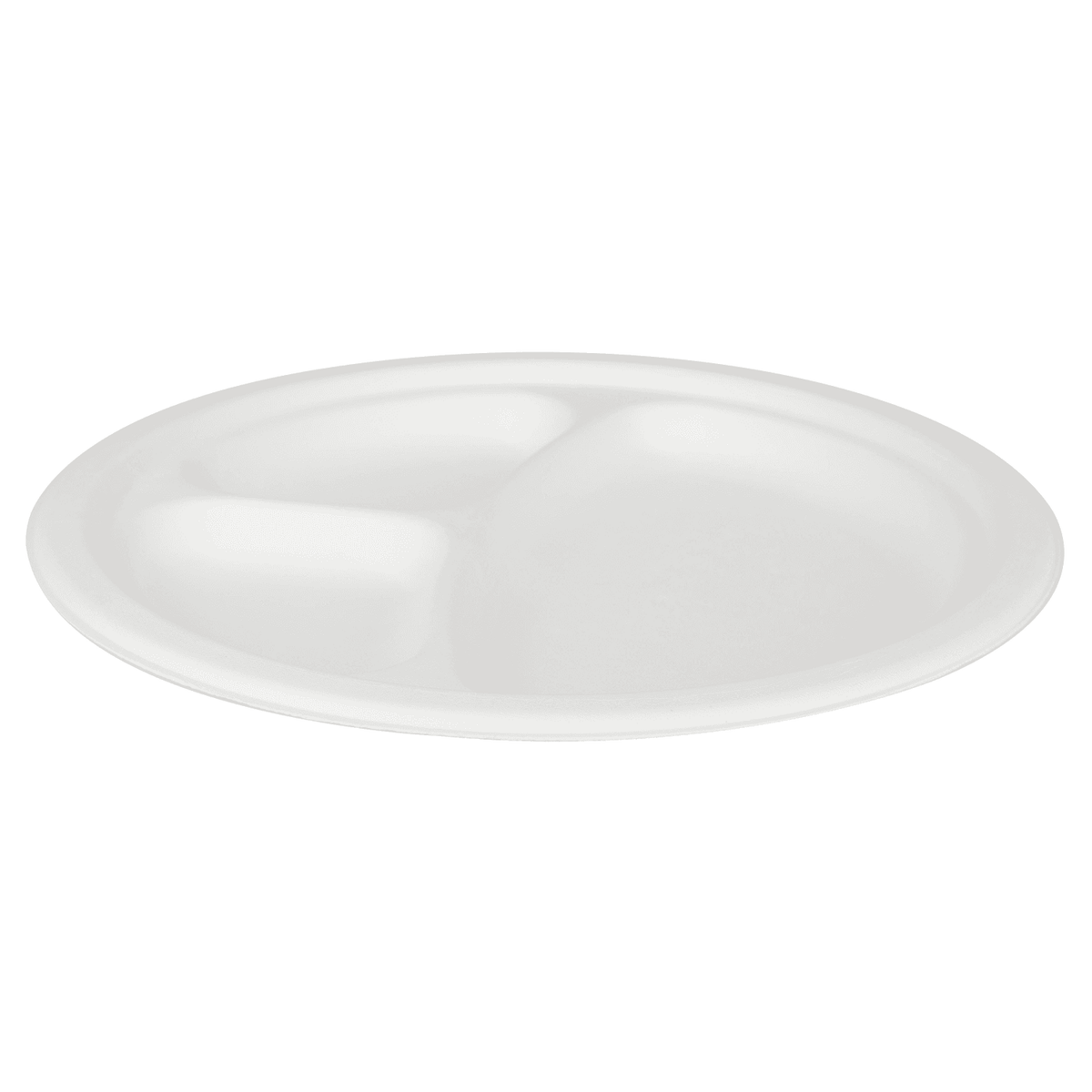 Karat Earth 3 Compartments, 9'' Molded Fiber Round Plates, PFAS Free, White — 500 pcs — product photo 7