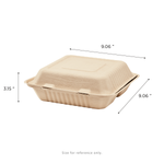 Karat Earth 3 Compartments, 9''x9'' Molded Fiber Hinged Containers, PFAS Free, Natural — 200 pcs — product photo 4