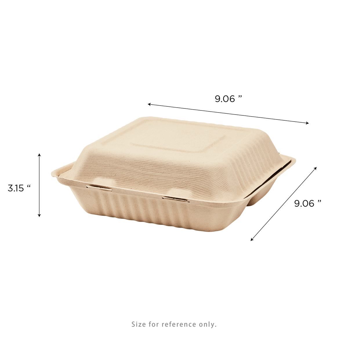 Karat Earth 3 Compartments, 9''x9'' Molded Fiber Hinged Containers, PFAS Free, Natural — 200 pcs — product photo 4