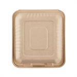 Karat Earth 3 Compartments, 9''x9'' Molded Fiber Hinged Containers, PFAS Free, Natural — 200 pcs — product photo 7
