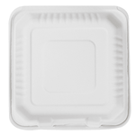 Karat Earth 3 Compartments, 9''x9'' Molded Fiber Hinged Containers, PFAS Free, White — 200 pcs — product photo 6