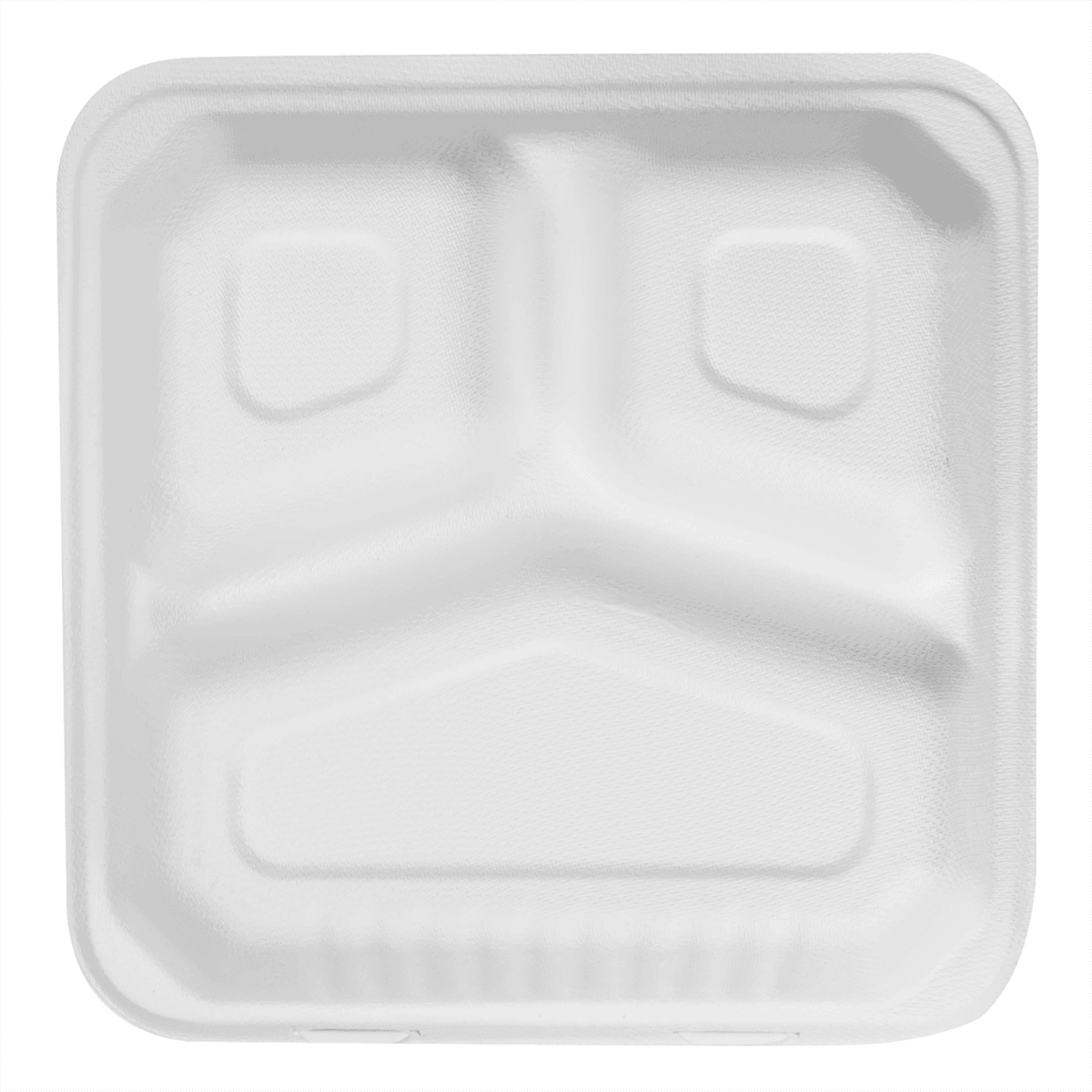 Karat Earth 3 Compartments, 9''x9'' Molded Fiber Hinged Containers, PFAS Free, White — 200 pcs — product photo 7