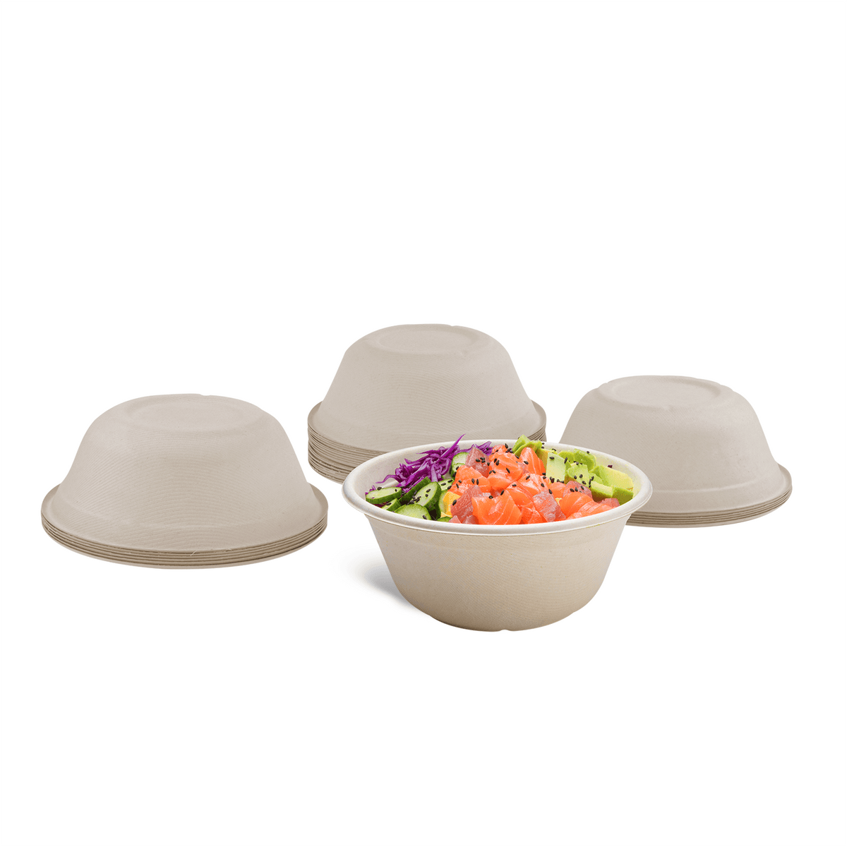 Karat Earth 40oz Molded Fiber Round Bowl, PFAS Free, Natural — 500 pcs — product photo 2