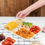 Karat Earth 5 Compartments, 10" Molded Fiber Trays, PFAS Free, White — 400 pcs — product photo 4