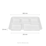 Karat Earth 5 Compartments, 10" Molded Fiber Trays, PFAS Free, White — 400 pcs — product photo 5