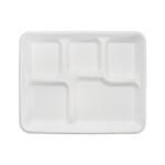 Karat Earth 5 Compartments, 10" Molded Fiber Trays, PFAS Free, White — 400 pcs — product photo 6