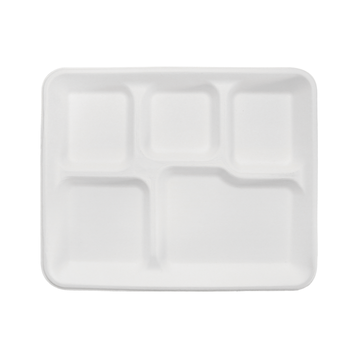 Karat Earth 5 Compartments, 10" Molded Fiber Trays, PFAS Free, White — 400 pcs — product photo 6