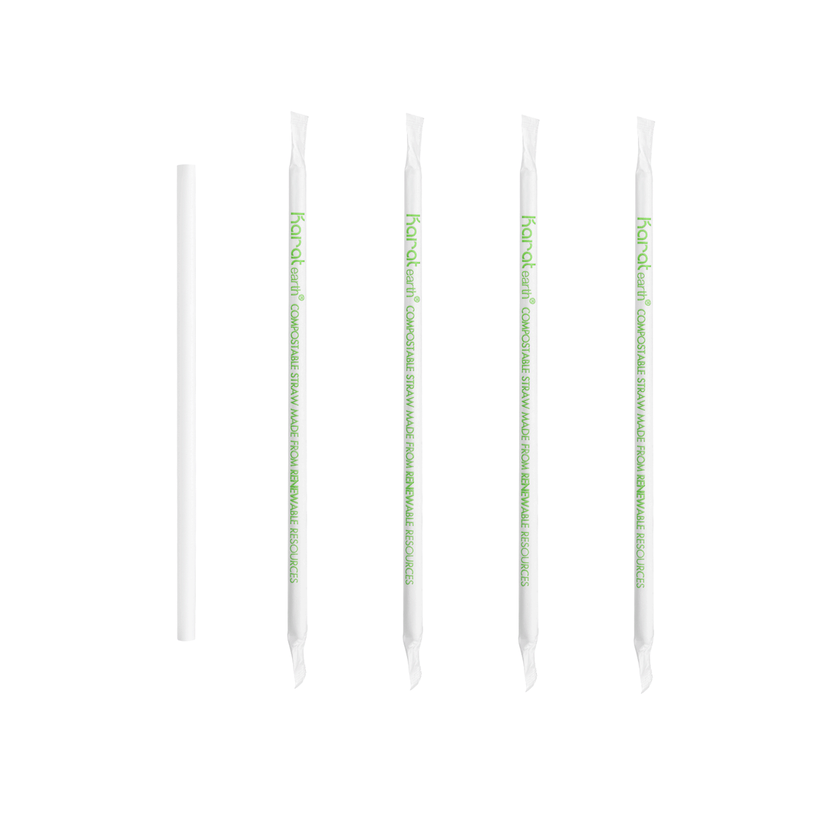 Karat Earth 7.75" PLA Giant Paper Wrapped Straw (8mm), White — 2,000 pcs — product photo 2
