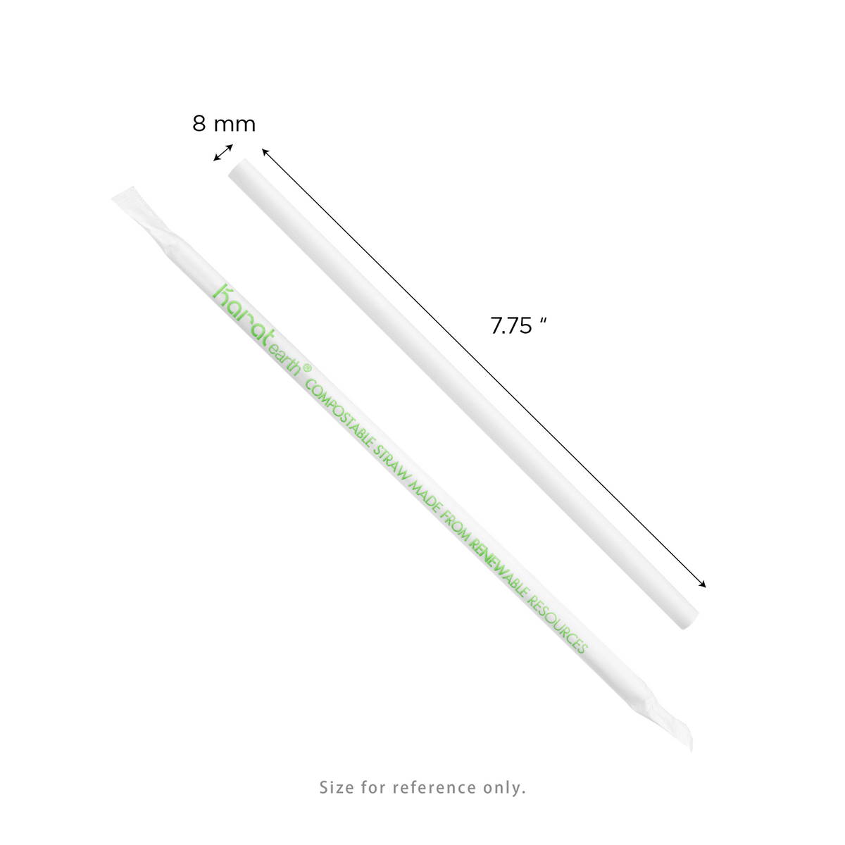 Karat Earth 7.75" PLA Giant Paper Wrapped Straw (8mm), White — 2,000 pcs — product photo 5
