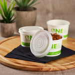 Karat Earth 75.3mm Flat Lid for 4oz Compostable Paper Food Container & Paper Portion Cups — 1,000 pcs