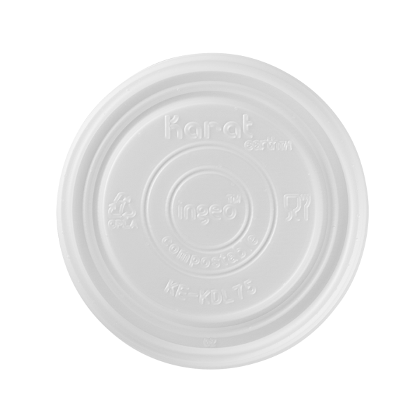 Karat Earth 75.3mm Flat Lid for 4oz Compostable Paper Food Container & Paper Portion Cups — 1,000 pcs — product photo 3