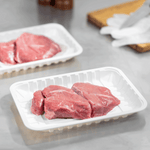 Karat Earth 8.5”x6” Mineral Filled PP Meat Tray, Rectangular, White — 500 pcs