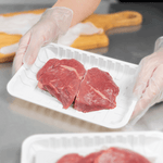 Karat Earth 8.5”x6” Mineral Filled PP Meat Tray, Rectangular, White — 500 pcs — product photo 4