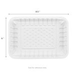 Karat Earth 8.5”x6” Mineral Filled PP Meat Tray, Rectangular, White — 500 pcs — product photo 5