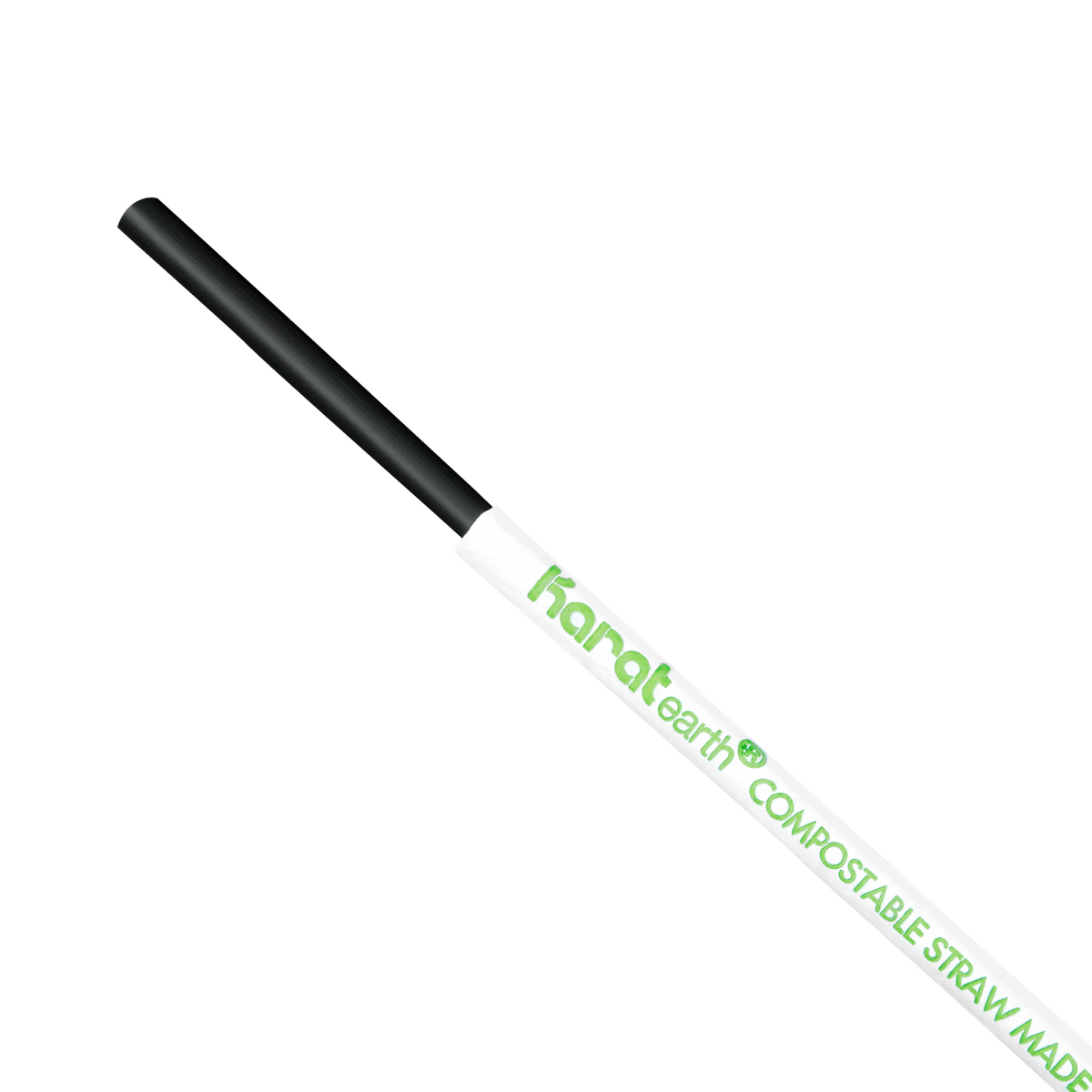 Karat Earth 8.75" Giant PLA Straw (8mm) Paper Wrapped, Black — 2,500 pcs — product photo 2