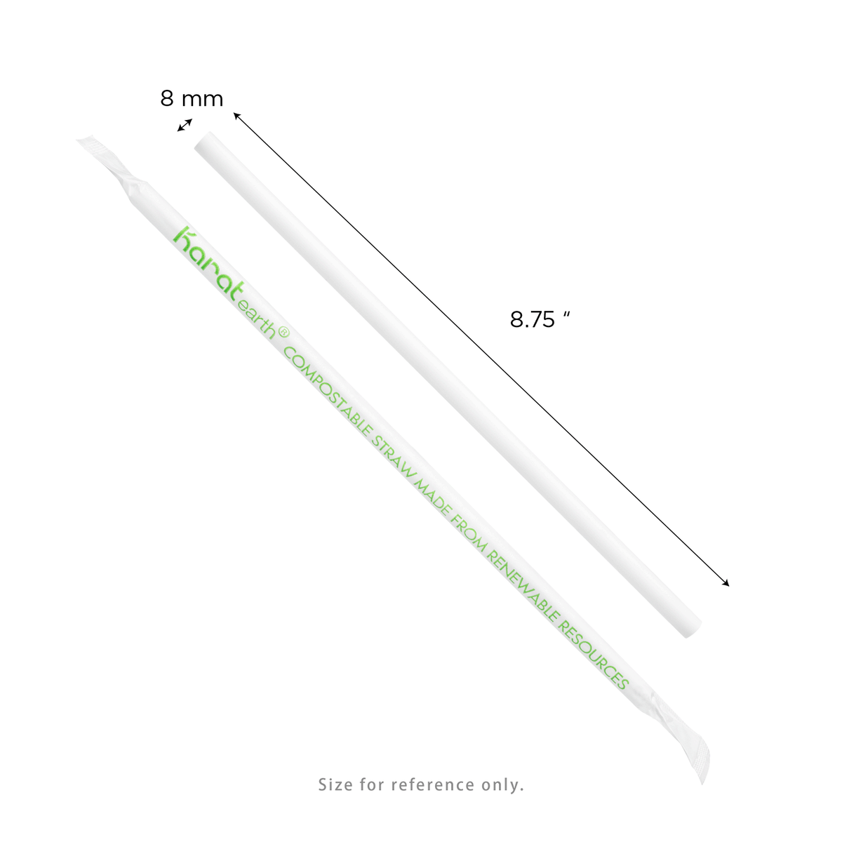 Karat Earth 8.75" PLA Giant Paper Wrapped Straw (8mm), Wihte — 2,500 pcs — product photo 5