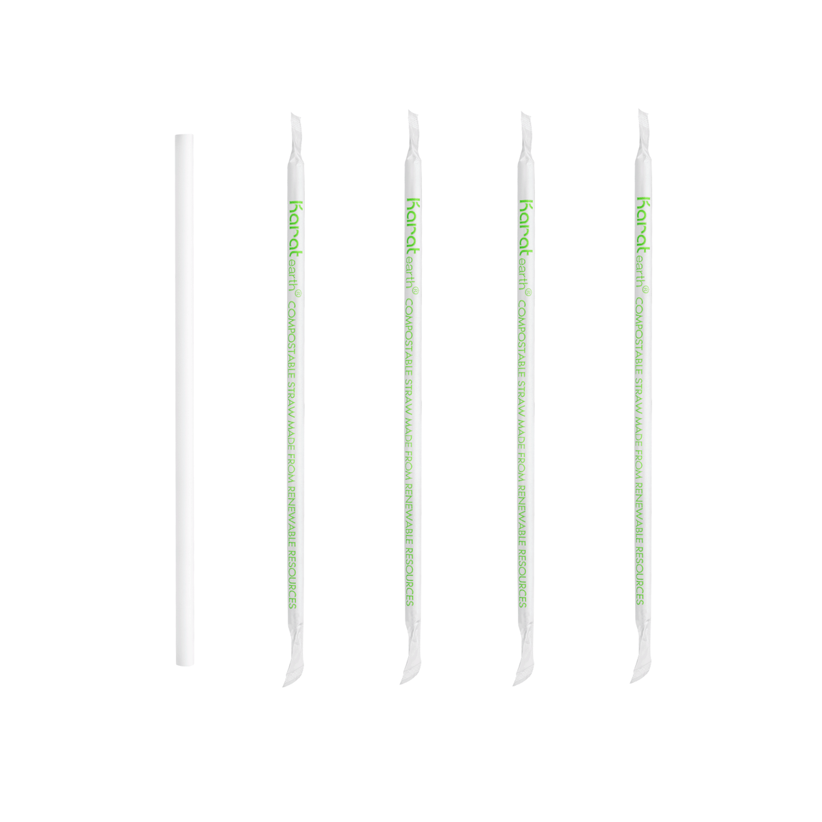 Karat Earth 8.75" PLA Giant Paper Wrapped Straw (8mm), Wihte — 2,500 pcs — product photo 6